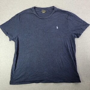 Polo Ralph Lauren Shirt Mens 2XL Blue Crewneck Short Sleeve Embroidered Pony